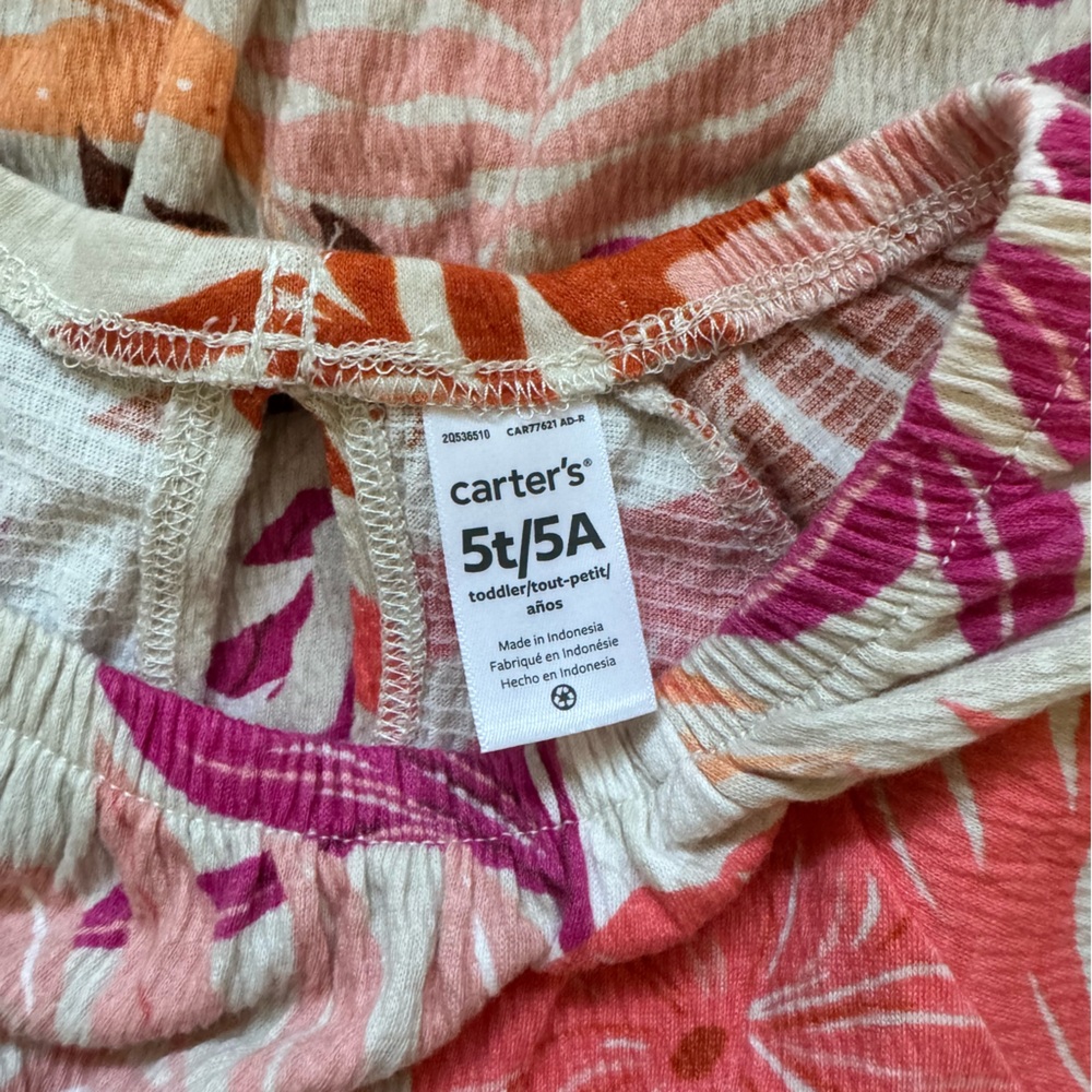 🌺 Carter’s Tropical Print Flutter Sleeve Dress (5T / 5A) 🍍🌴 - Picture 4 of 4